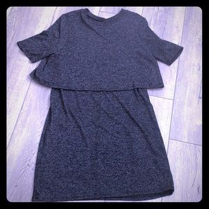 FOREVER21 Women’s Dark Gray T-Shirt Keyhole Mini Dress Size Small NWOT